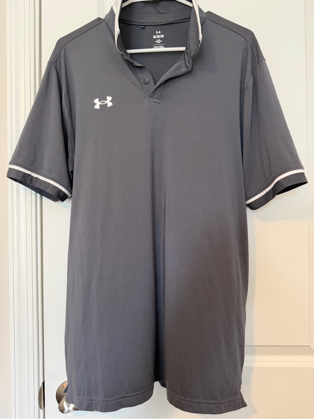 Under Armour Men's Charcoal Grey Performance Polo with Contrast Trim
